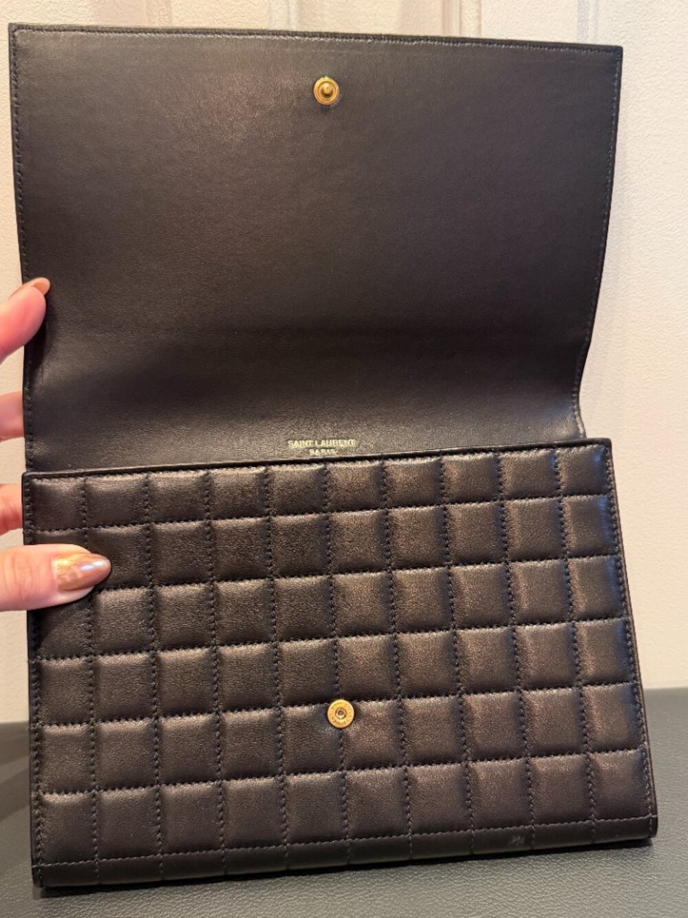 NWOT YSL Saint Laurent Monogram Flap Clutch Box & Dust Bag - Picture 7 of 10